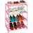 Upgrade 4-Tier Small Shoe Rack, Metal Stackable Kids Shoe Shelf Storage Shoe Stand Organizer For Closet Entryway Hallway,Zapateras Organizer For Shoes-144558432-144558445