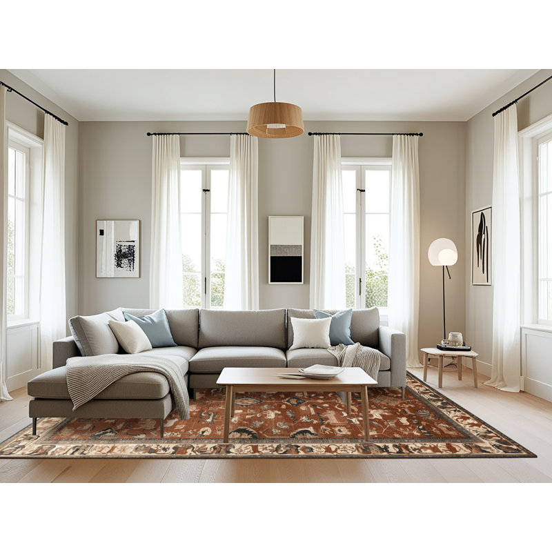Tapis brun lavable à la machine, Rectangulaire 8 pi x 12 pi