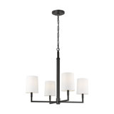 Thomas O'Brien Danica 4 Light Dining Room Chandelier With White Linen Shade