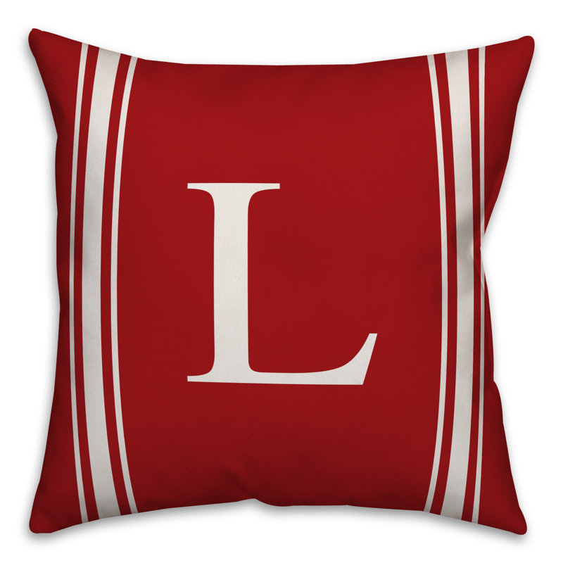 Striped Throw Pillow, L, Red