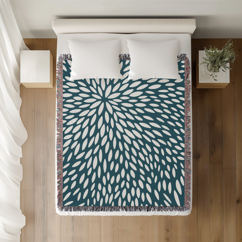 Jeté en coton Addy, Teal, 50x70