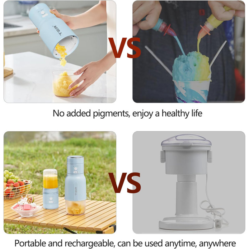 Ice Shaver Machine Portable Blender 2 In 1, Shaved Ice Machine For Home, Snow Cone Machine Ice Shaver Machine, Portable Blender For Shakes And Smoothies, Cordless Electric, Rechargeable