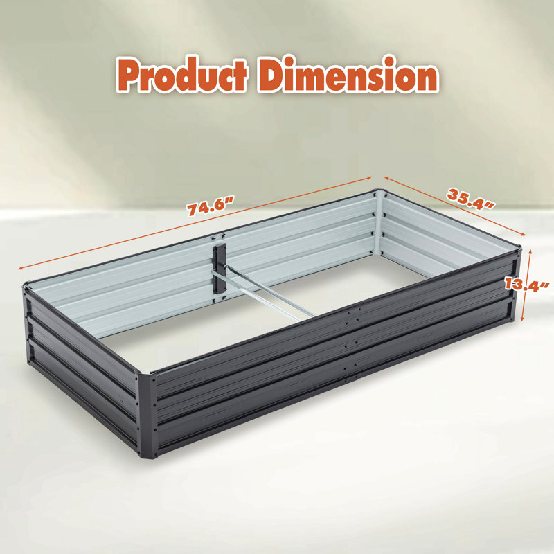 Metal Raised Garden Bed Outdoor Reinforced Galvanized Rustproof Colored Steel Planter Boxes For Vegetables, Raised Beds For Growing Flowers Herbs Succulents