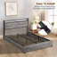 Structure de lit moderne double / grand avec lumières DEL, tiroirs de rangement et station de charge - disponible en brun et gris-175620509-175620517