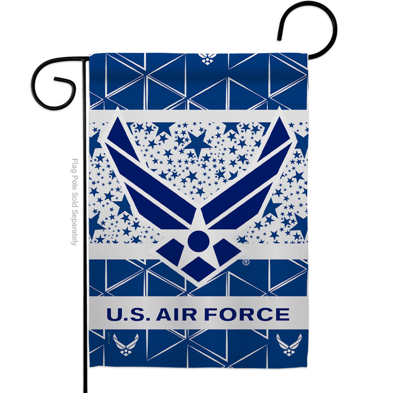 Coussin en polyester 2 côtés 19 x 13 po air force Drapeau de jardin