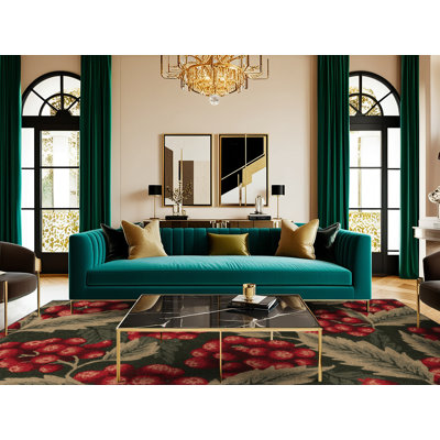 Tapis lavable à motif de fruits rouges et mûre