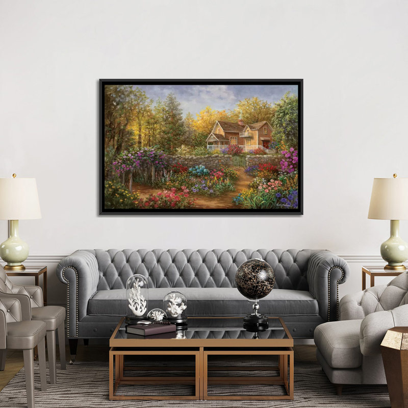 «A Pathway of Color» par Nicky Boehme, reproduction sur toile tendue sur châssis, H 40 po x l 60 po x P 1,5 po, Pas de tapis