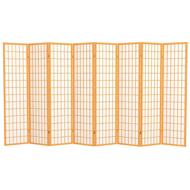 Paravent de cloison pliable 4 panneaux Ebern Designs, Miel, 8