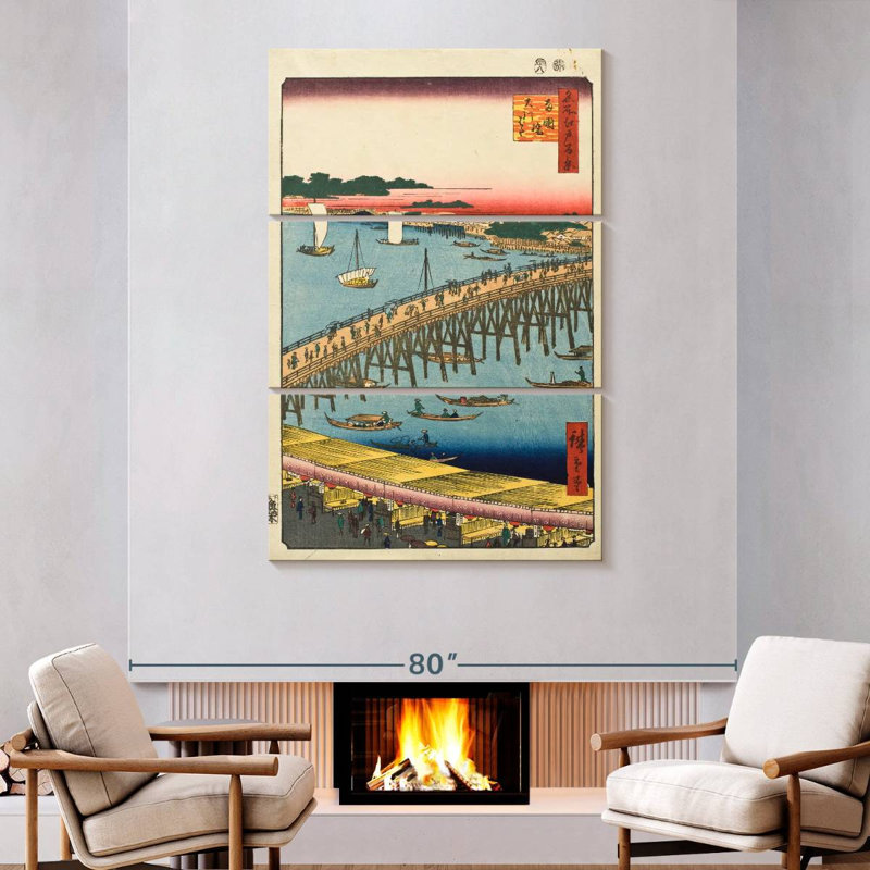 Lilie Ryogoku Bridge And The Great Riverbank, 74" H x 48" W