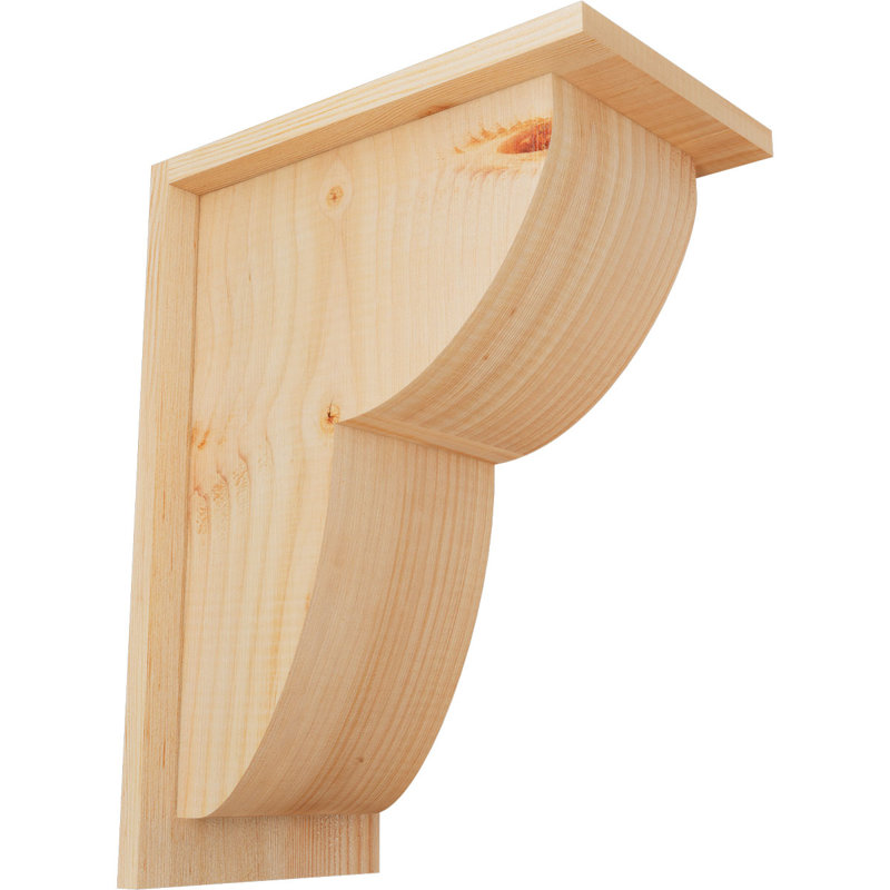Corbeau Crestline avec contre-plaque, H 16 po x l 7,5 po x P 12 po, Sapin de Douglas, Lisse
