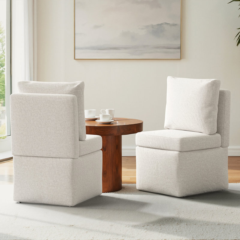 Chaise rembourrée avec espace de rangement