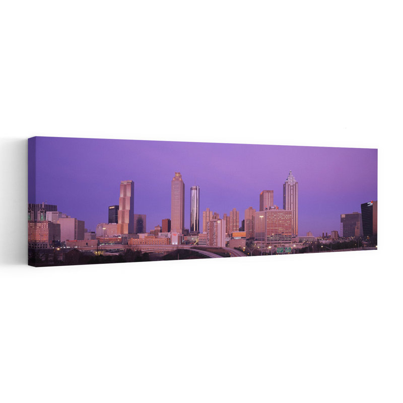 Gratte-ciel dans une ville, Atlanta, Géorgie, États-Unis, art moderne abstrait, art mural, H 16 po x l 48 po