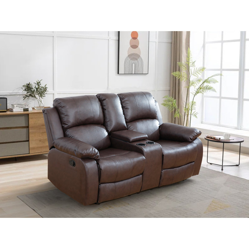 Larain Recliner, Dark Brown Cotton Blend