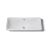 Iron Plains Metal Rectangle Dual Mount Bathroom Sink with Overflow