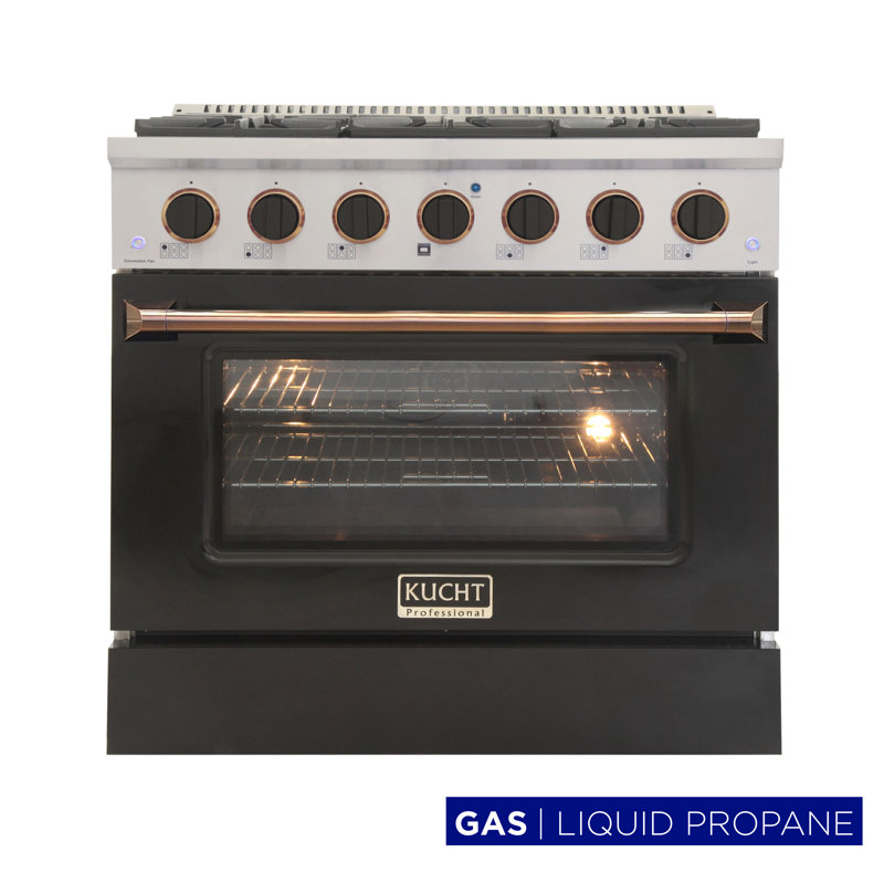 Professional Range 36" 5.2 cu.ft. Freestanding, Black, Liquid Propane