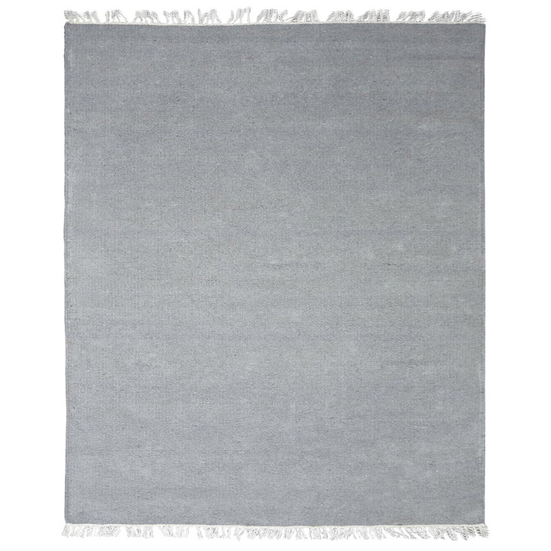 Alithea Hand Woven Flat Weave Kilim Wool Eco-Friendly Area Rugs - Rectangle, Light Silver Color, Plain Solid Design, Low Pile Handmade Area Rugs for Living Room, Bed Room