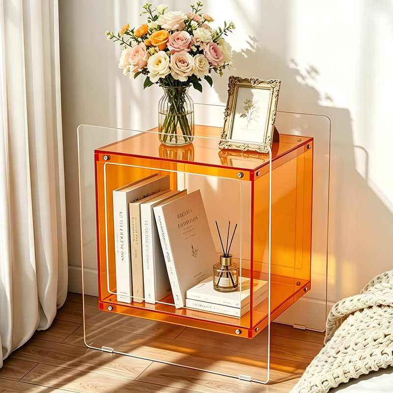 Frame End Table, Orange