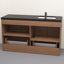 Meuble-lavabo autoportant 59 po Monterey + lavabo gauche en acrylique noir renforcé-2017649959-2041122681