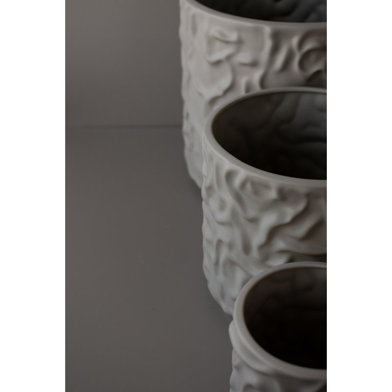 Vase de table en céramique Josephine, Blanc, H 6,3 po x l 4,75 po x P 4,75 po