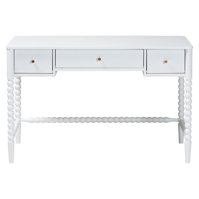 Bureau d'écriture à 3 tiroirs Baxton Studio Lucera, Blanc