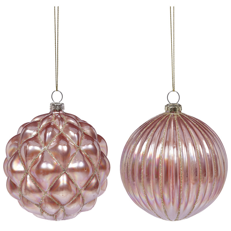 Relief Ball Ornament - 4 Inches Set Of 6
