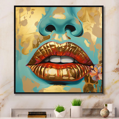 «Sensual Red Lips Retro Glam Collage I - Fashion Woman», impressions d'art mural