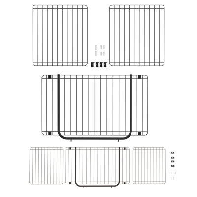 16.9" Pet Gate Height Extension, Adjustable Width 27-50.4", Top Extension Piece For Extra Tall Pet Gates