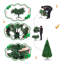 Arbre de Noël artificiel à charnière en PVC avec support en métal, vert-931442038