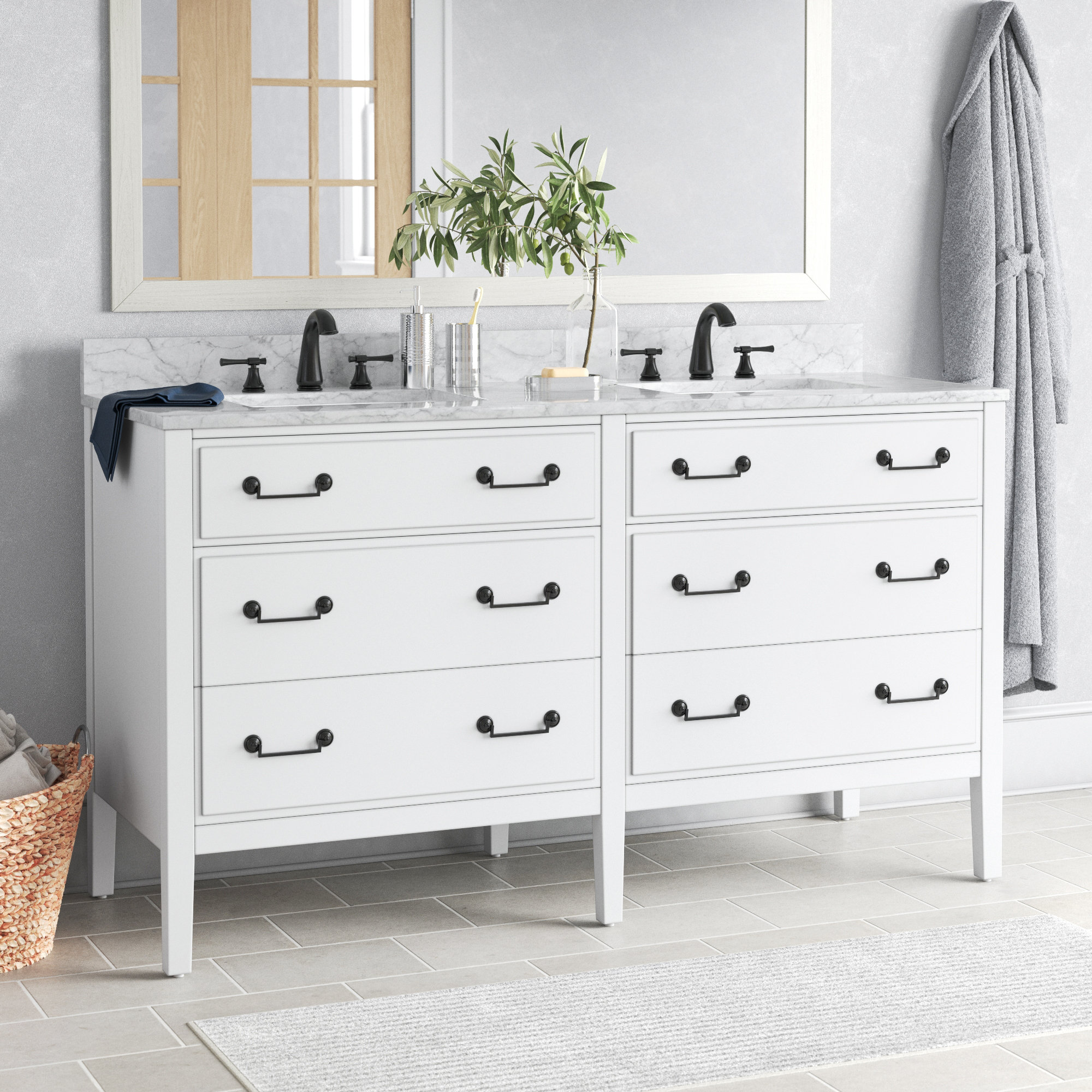 Three Posts Alexandrea 61'' Double Bathroom Vanity with Top Wayfair