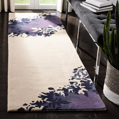 Tapis floral en laine et viscose touffeté à la main Avayah Soho