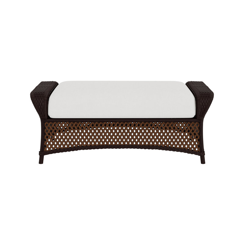 Grand Traverse Outdoor Ottoman, Caramel, Canvas Natural Sunbrella® Canvas