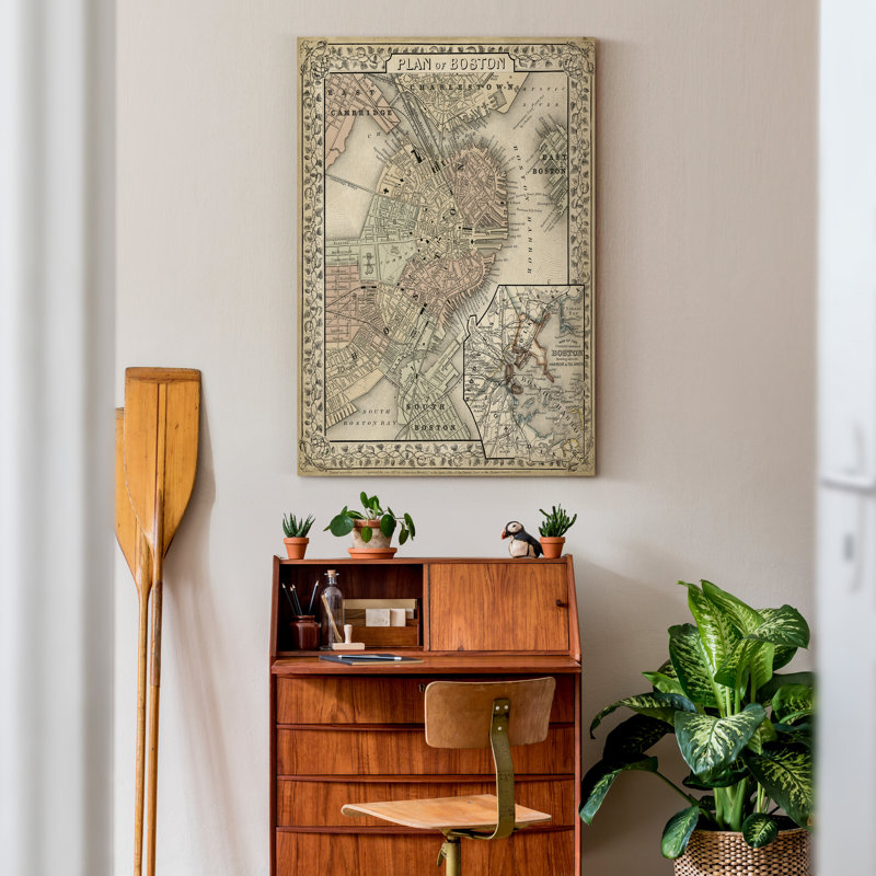 " Plan Of Boston ", 27" H x 18" W x 1" D