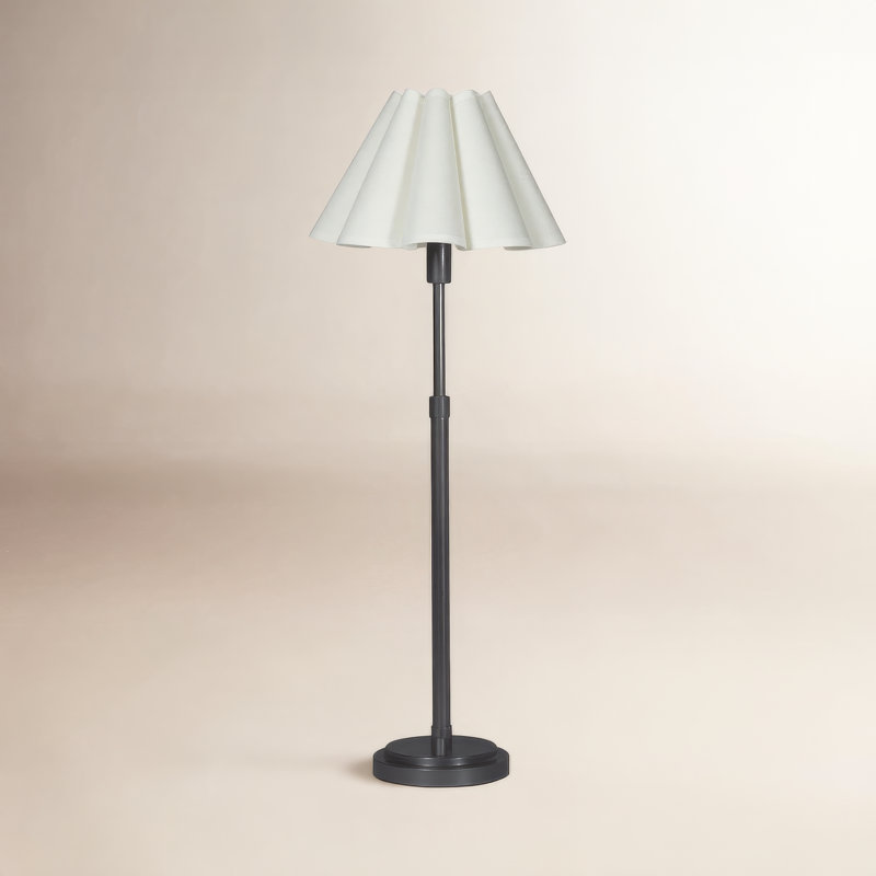Polly Buffet Table Lamp, Black, 28.25" H x 9.5" W x 9.5" D, White