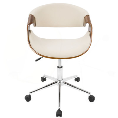 Office Chair In Walnut And Cream