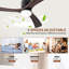 42" Solid Wood Ceiling Fan With Light-Flush Mount, Dc Motor-900152506
