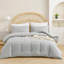 Ensemble d'édredon pour lit très grand 5 pièces gris - Lit moelleux dans un sac avec draps et taies d'oreiller-2029272809-2029272808