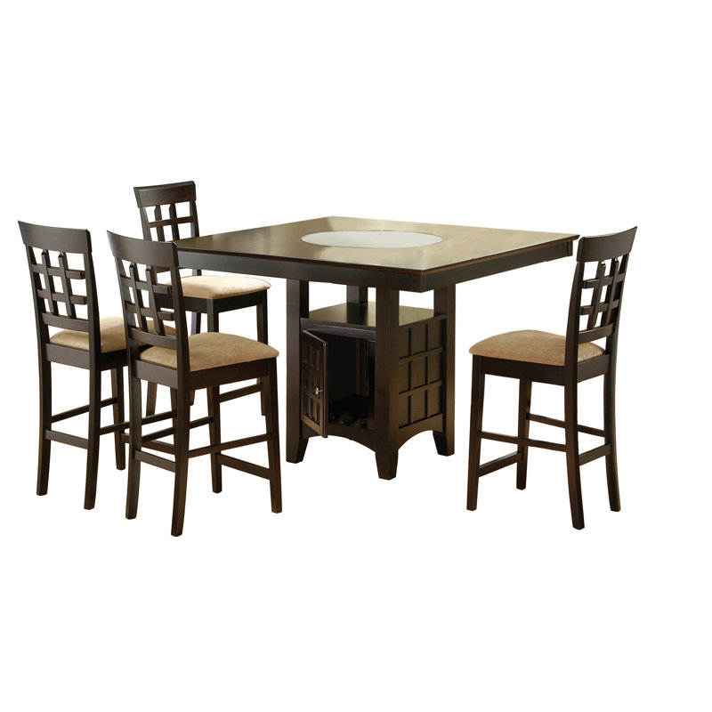 Sarok Dining Set in Brown and Tan, 5