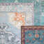 Tapis bleu ciel / argent en coton tissé à la machine Zenora-68308154