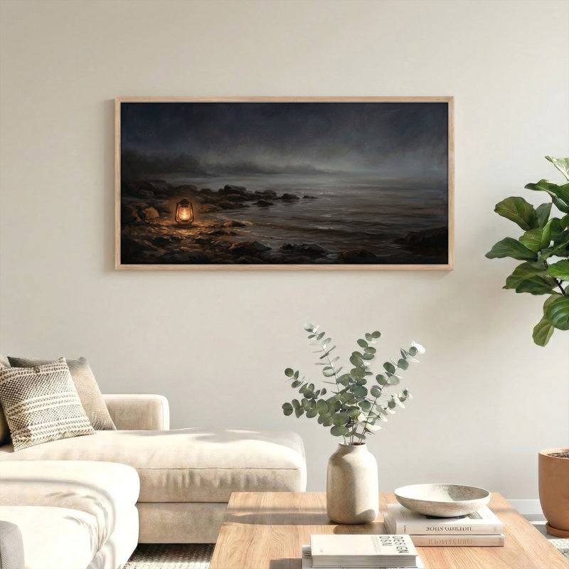 Ensemble de 1 tableau sur toile Lantern Shore, L 58 po x H 28 po, Naturel
