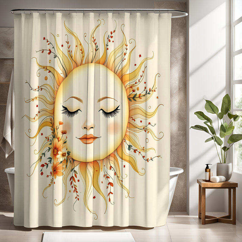 Rideau de douche avec tapis de bain, H 72 po x l 70 po