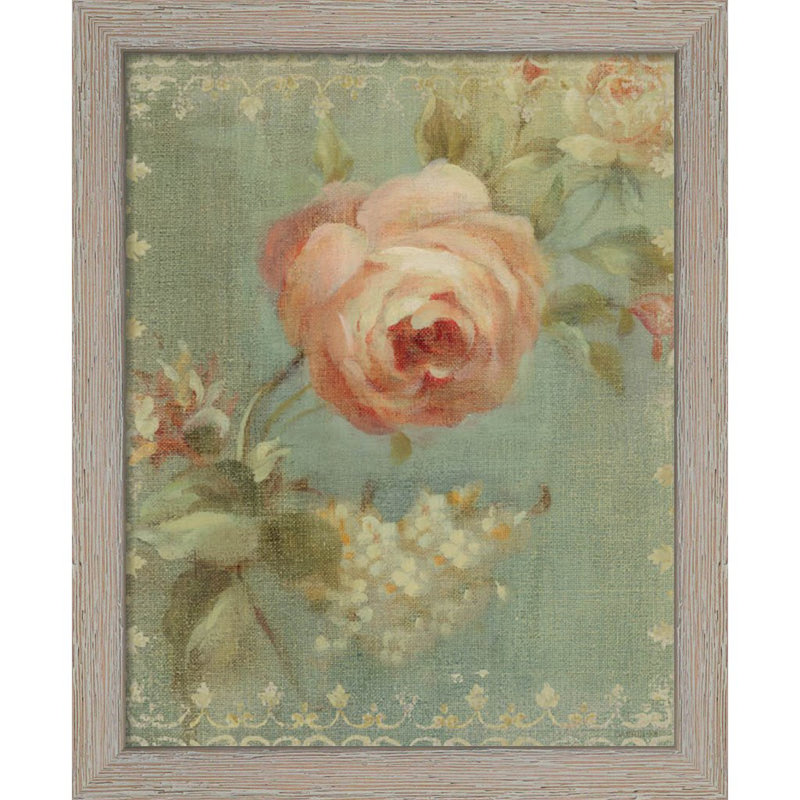 «Rose & Poppy On Sage» par Danhui Nai, art encadré (ensemble de 2)