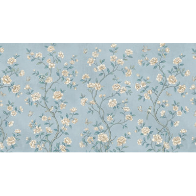 Papier peint rétro nature floral