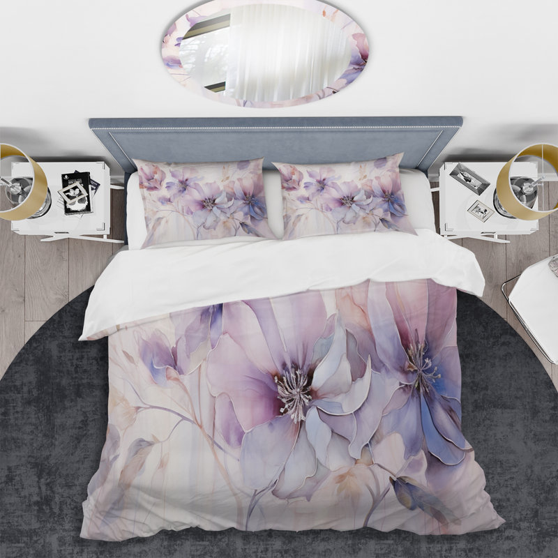 Ensemble de housse de couette Purple Botanical Whispers I - Abstract Botanicals