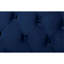 Base de lit grand bleu marine, style transitionnel, revêtement en velours, entièrement rembourré, tête de lit à boutons avec motif à losanges et surpiqué moderne, sur