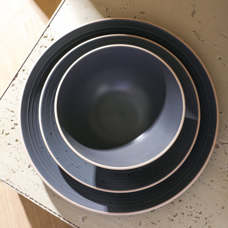 Stone Lain Lauren 16-Piece Dinnerware Set Stoneware, Charcoal