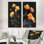 «Midnight Vintage Rose Flowers Elegance I», collection de 2 panneaux d'art sur toiles florales