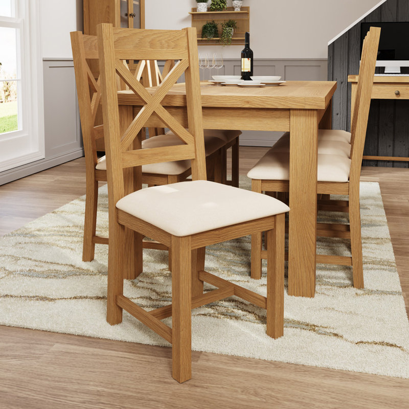Oakham Cross Back Chair Fabric Seat