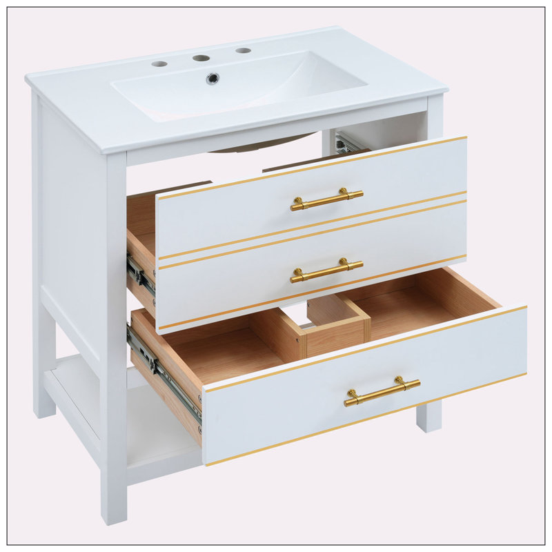Meuble-lavabo 30 po, Blanc