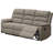 Modern Brown Recliner Motion Couch For Daily Rest Burlap Fabric Reclining Relaxation