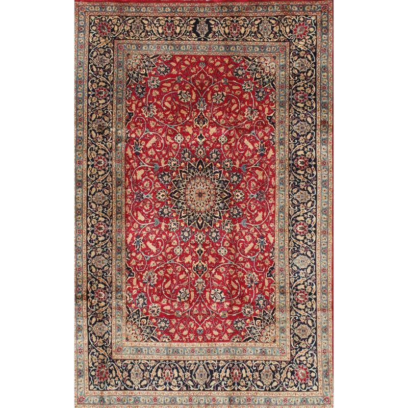 Tapis traditionnel rouge / brun, Rectangle 2 pi x 4 pi